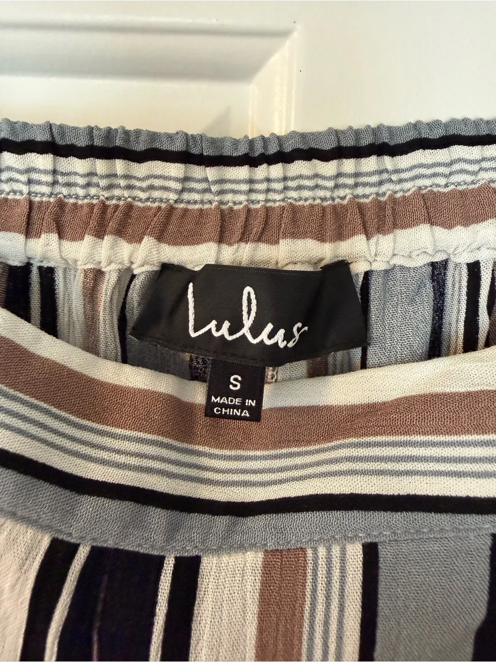 Lulu's Striped Matching Set with Wide-Leg Pants and Cropped Top